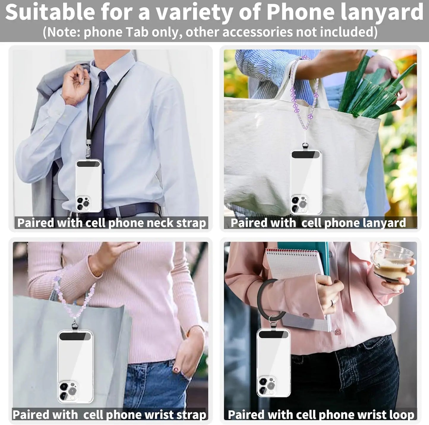 10/5/1Pcs Universal Tpu Mobile Phone Anti-lost Lanyard Card Gasket Nylon Detachable Phone Hanging Cord Strap Patch Tether Pad