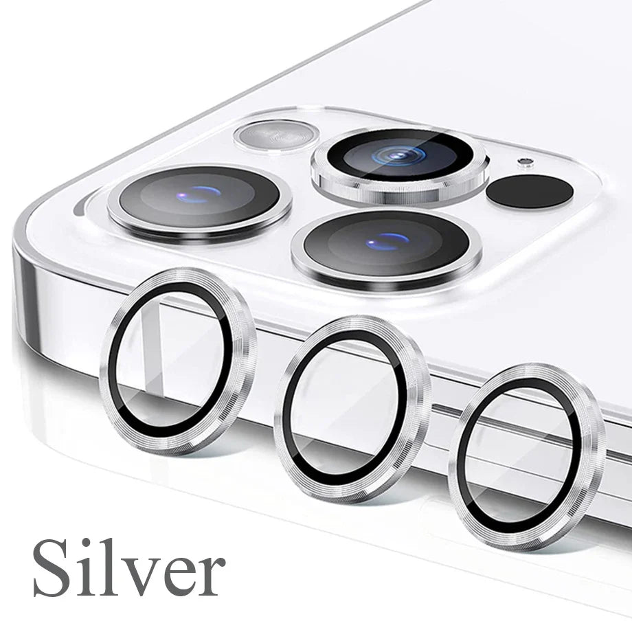 Camera Lens Protector For iPhone 11 12 13 14 15 Pro Max Mini 9H Tempered Glass Screen Protector Cover Film 14/15 Plus Metal Ring