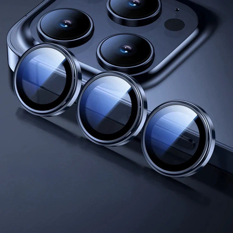 Metal Ring Lens Glass for iPhone 15 Pro Max 15pro Alloy Camera Protector Back Lens Film Cap Cover with Positioner