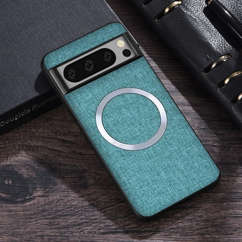 for Magsafe Fabric Cloth Case for Google Pixel 9 8 7 6 Pro XL 7A 8A 6A Magnetic Wireless Charging Slim Cover for Pixel 9Pro 8Pro