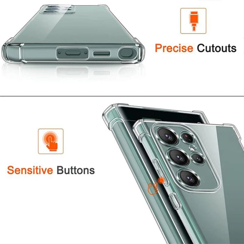 Clear Case For Samsung Galaxy S24 S23 S22 S21 Plus Ultra Shockproof Case A54 A34 A14 A04 A53 A33 A23 A13 A52 A32 A22 A12 Cover