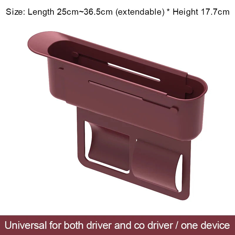 1pc Retractable Car Seat Gap Storage Box Storage Box Car Interior Storage Accessories Car Seat Gap Filler For Mobile Key Card