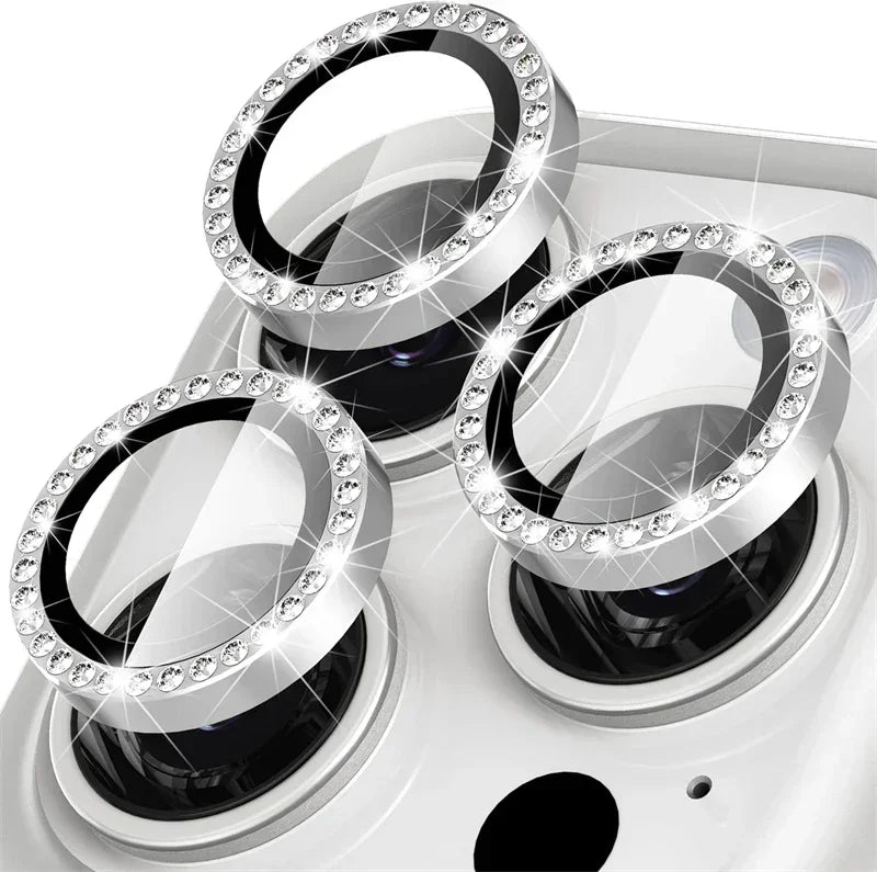 Bling Diamond Glass Camera Lens Protector Case for IPhone 14 15 13 16 Pro Max Plus 12 Mini IPones 16Pro IPhone16 Bumper Cover