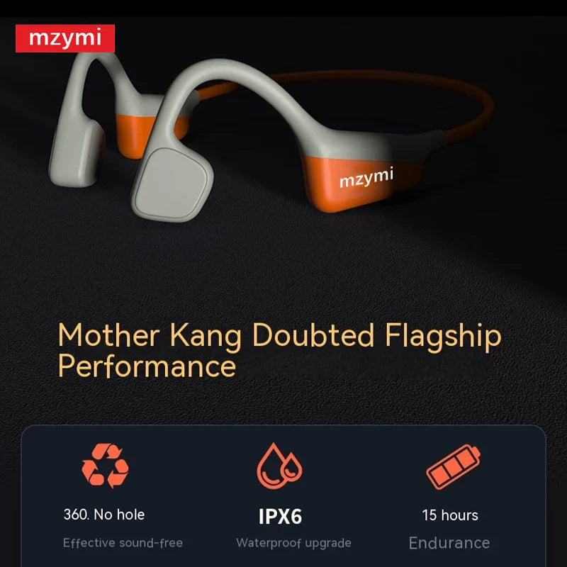 mzymi Neckband I18PRO Bluetooth5.3 Headphones Bone Conduction Sport Earbuds HiFi Sound TWS Earphones Wireless Headest For XIAOMI