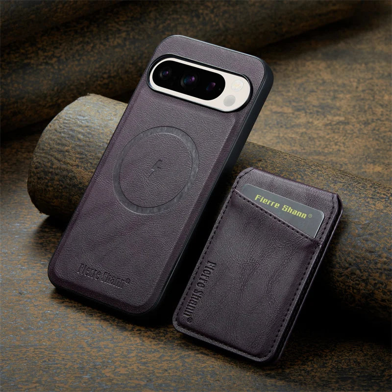 2 In 1 Magsafe Magnetic Leather Phone Case for Google Pixel 10 9 9Pro XL 8A 8Pro 8 7 7A 7Pro Wallet Cover Cards Holder Cover