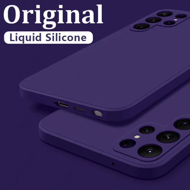 Case For Samsung Galaxy S24 S23 S22 S25 Ultra S24 FE A56 A55 A53 A52 A54 A16 A35 5G Shockproof Liquid Silicone Phone Cover Coque