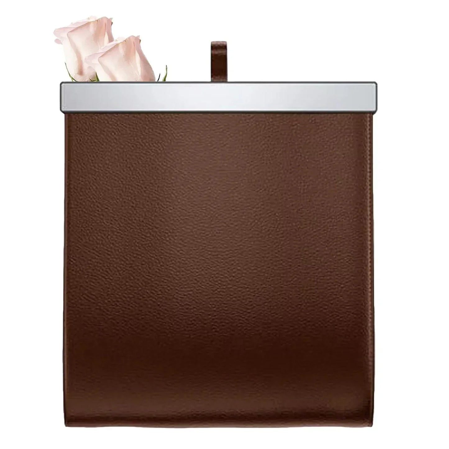 Car Trash Bag Leather Front-Row Hanging Garbage Bin Foldable Waterproof Storage Bucket Rubbish Bag Car Interior Accessories