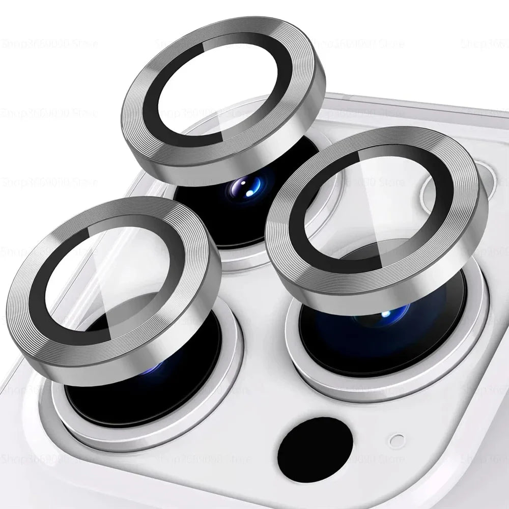 3-2PCS Camera Lens Protector For iPhone 16 Pro Max 16Pro 16Plus  Metal Ring Protector Glass For iPhone 14 15 Plus Camera Lens