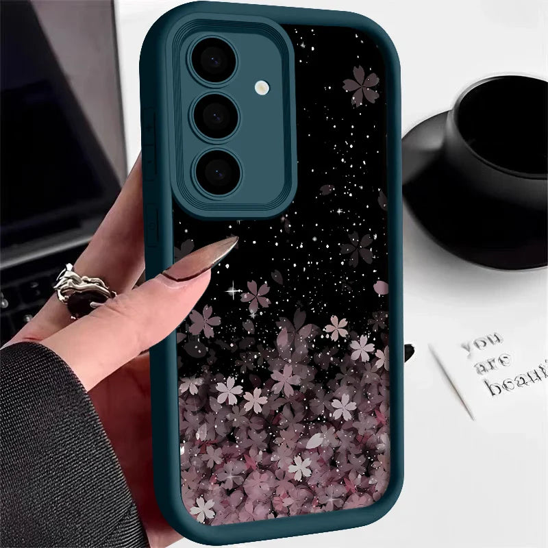 Cherry Blossom Silicone Case For Samsung Galaxy S25 Edge S24 S23 Ultra S24 FE A55 A15 A16 A35 A25 A53 A54 A56 5G TPU Phone Cover