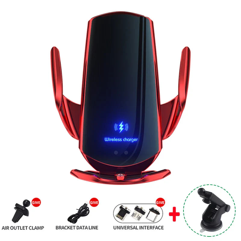 30W Car Wireless Charger Magnetic Automatic Car Mount Phone Holder For iPhone Xiaomi Samsung Infrared Induction Fast Charging
