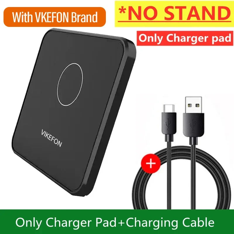 30W Wireless Charger Pad Stand Desktop Ultra-thin Mobile Phone Fast Charging Dock Station For iPhone 15 14 13 12 Samsung Xiaomi