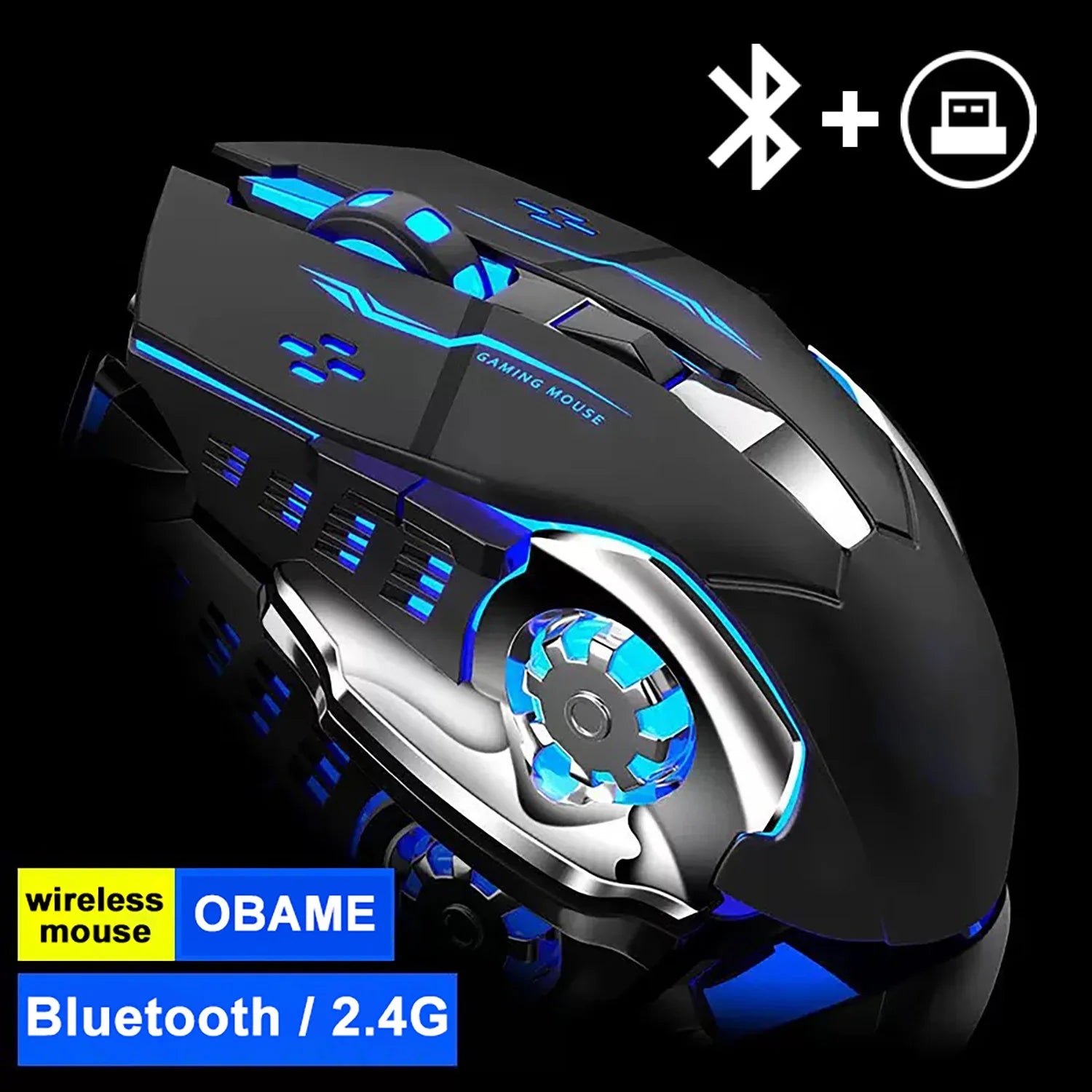 Rechargeable Wireless Mouse Gaming Computer Silent Bluetooth Mouse USB ...