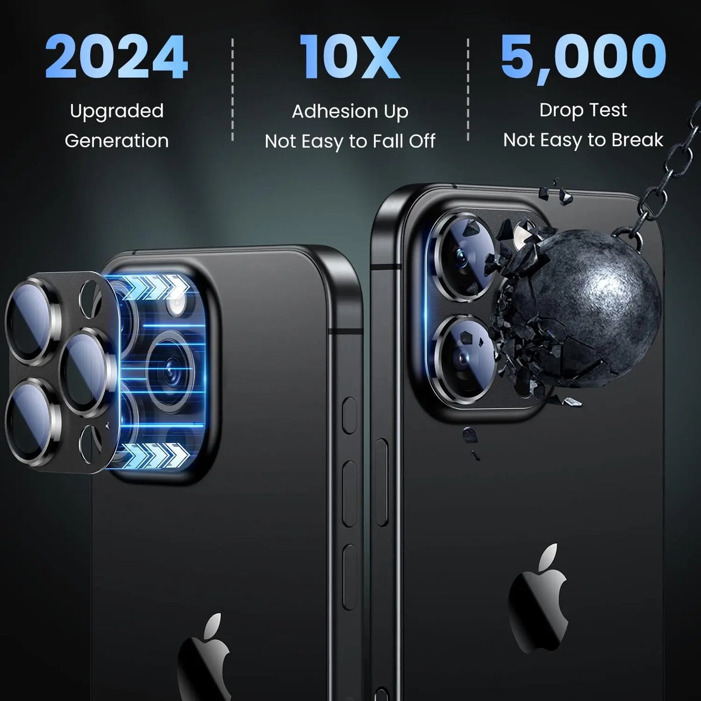Titanium Black Camera Lens Protector Cover For iPhone 16 Pro Max 15 Plus 14 13 Mini 16Pro 15Pro Protection Phone Accessories