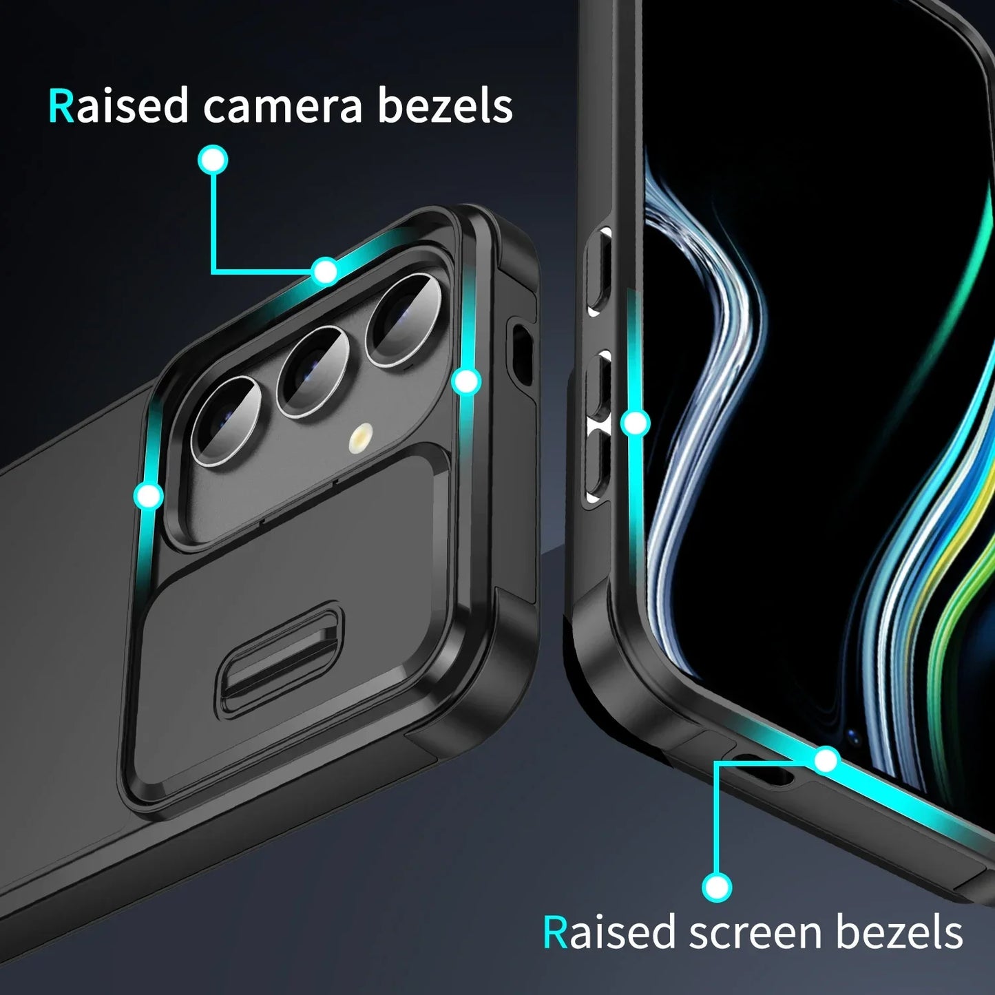 Slide Camera Phone Cover For Samsung Galaxy S25 S24 S23 S22 Ultra Plus S23 FE S21 FE S25Ultra S24Ultra 5G Case Silicone Coque