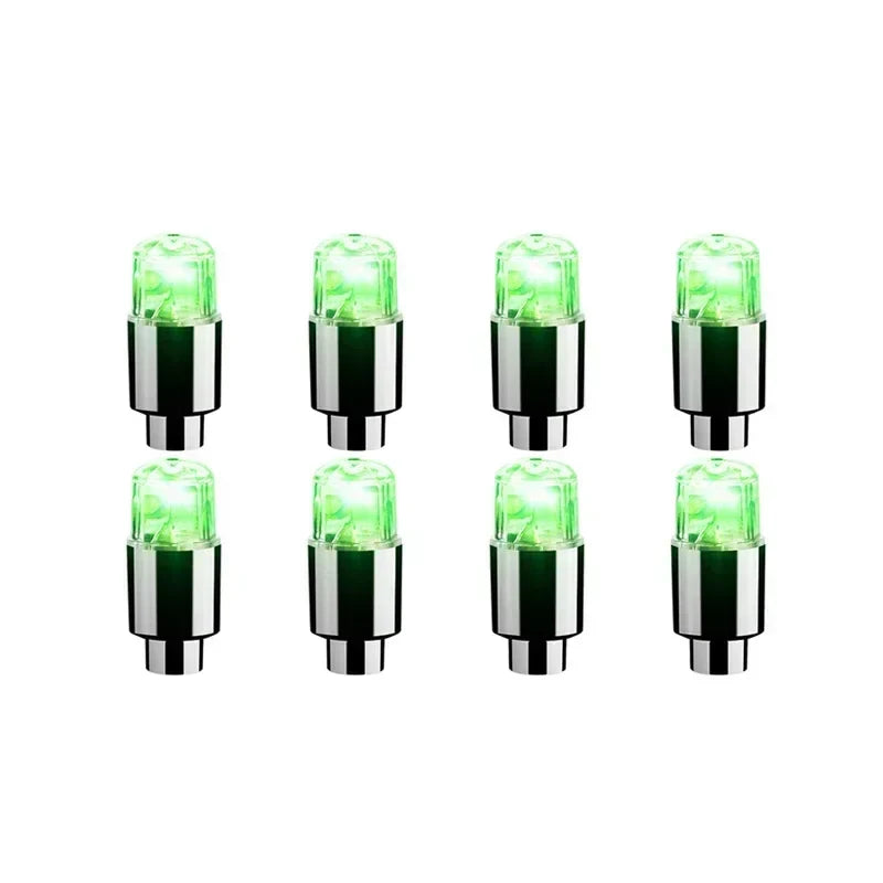 2/4/8Pcs Colorful LED Wheel Lights Car Tire Valve Caps Neon Light Universal Motorcycle Bicycle Valve Cover Auto Accessories