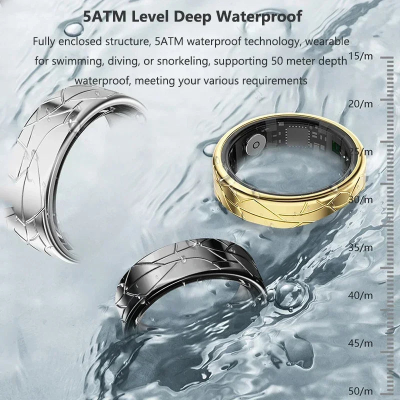 Smart Ring Women Photo Control Health Tracker Heart Rate Blood Oxygen Monitor 5ATM Waterproof Men Sports Ring Sleep Fitness