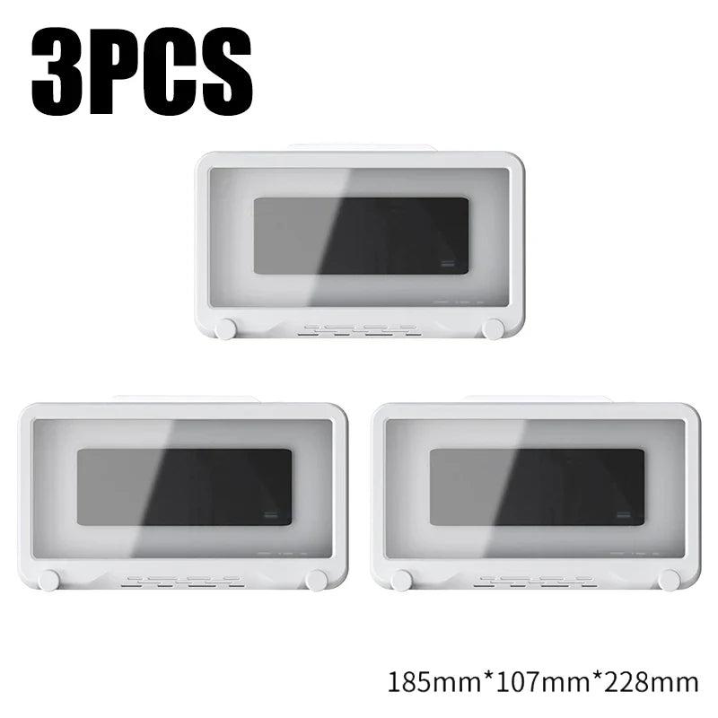 Phone Holder Bathroom Waterproof Home Wall Phone Case Stand Box Self-adhesive Touch Screen Phone Shell Shower Sealing Storage