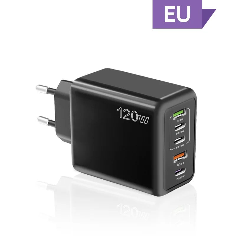 USB C Charger Fast Charging Type C 3 PD + 2 USB QC3.0 Mobile Phone Adapter For iPhone Xiaomi Samsung ipad Realme Tablet