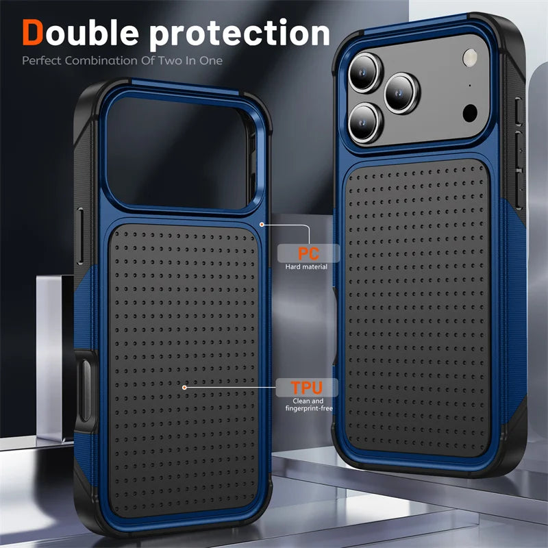 Military Grade Anti-Fall Phone Case For iPhone 17 16 15 14 13 12 11 Pro Max 7 8 Plus X XR XS Max 17Air Shockproof Armor PC Cover