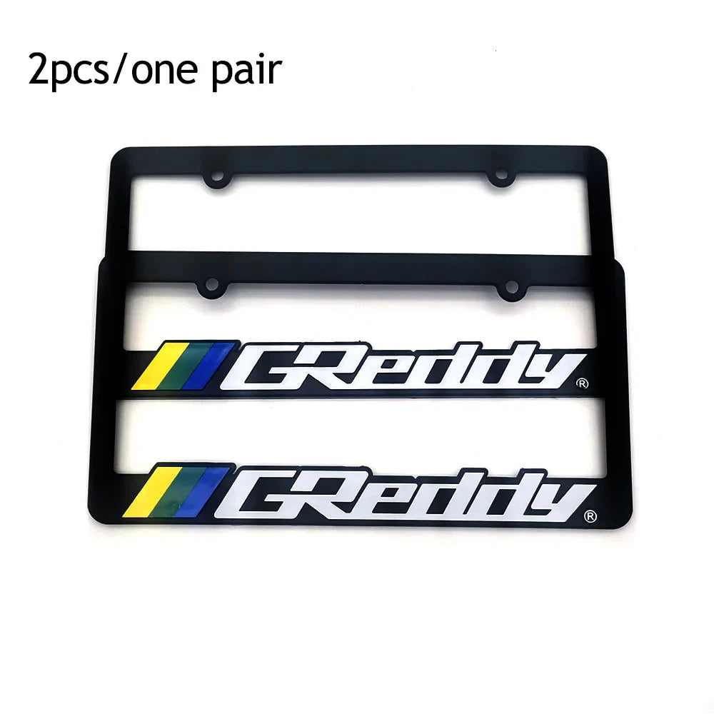 1 Pair(2pcs) JDM Racing Style USA Standard ABS Car License Plate Frame For Tofu Akina Fake Taxi Spoon Hokkaido Decoration Auto