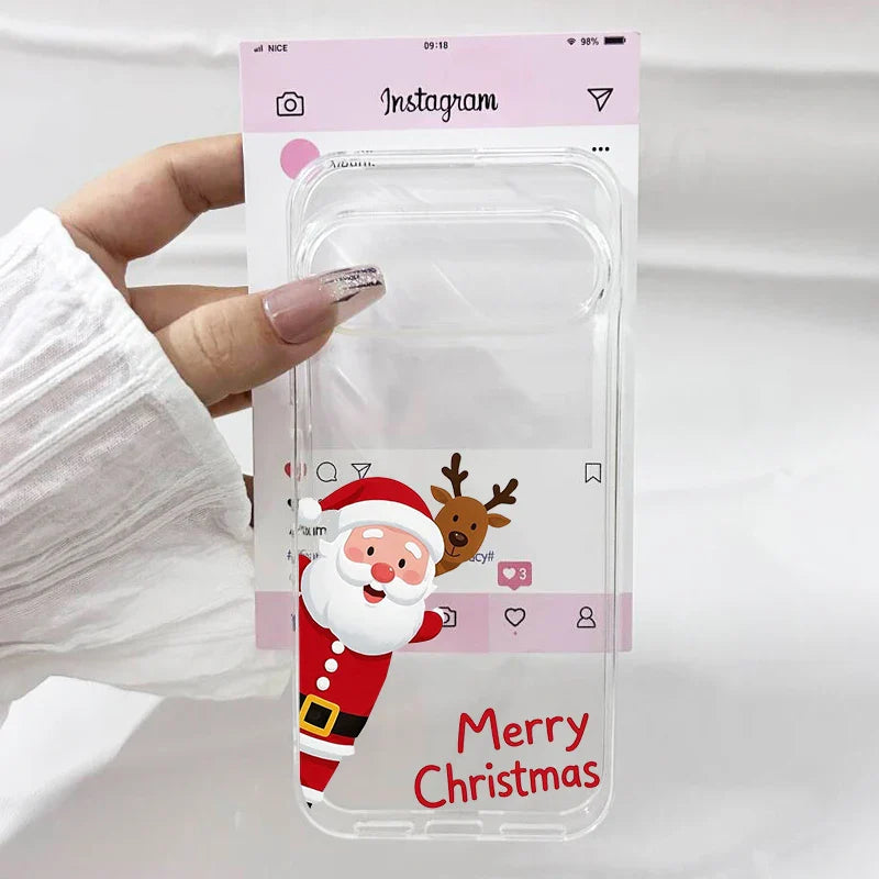 Christmas Tree Golden Bow Graphic Phone Case For Google Pixel 9 Pro XL 10 Pro 8 Pro 5G 6 7 8 8A Cute Clear Soft TPU Cover Fundas