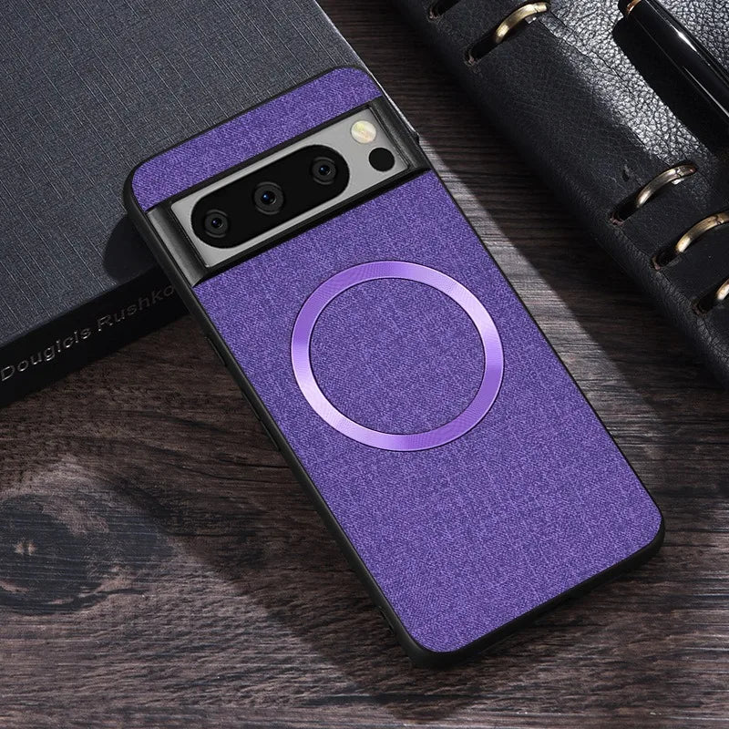 for Magsafe Fabric Cloth Case for Google Pixel 9 8 7 6 Pro XL 7A 8A 6A Magnetic Wireless Charging Slim Cover for Pixel 9Pro 8Pro
