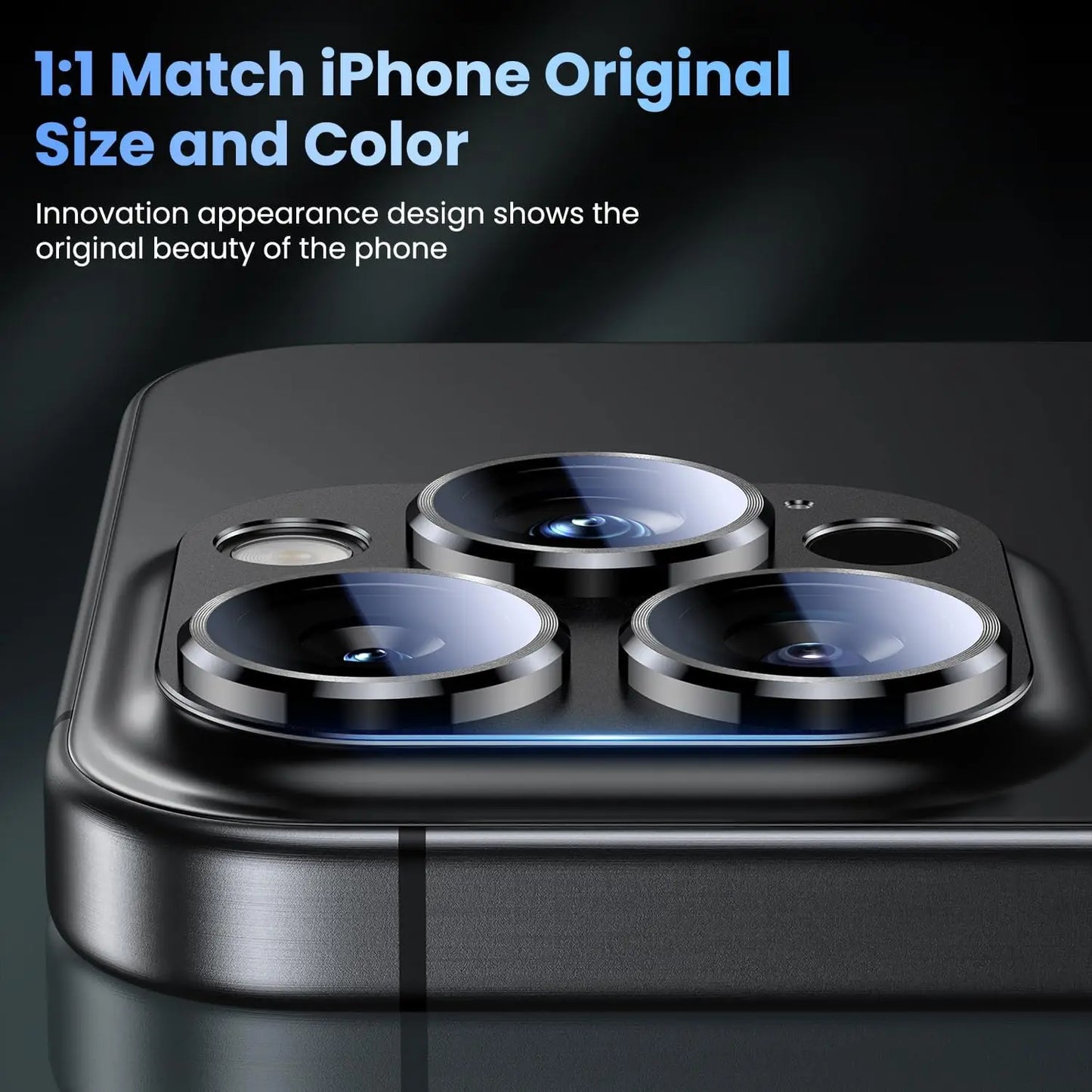 Titanium Black Camera Lens Protector Cover For iPhone 16 Pro Max 15 Plus 14 13 Mini 16Pro 15Pro Protection Phone Accessories