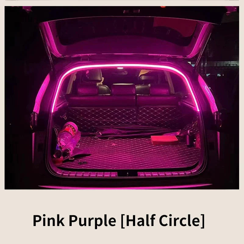 Car high brightness trunk lighting ambient light interior decoration LED wiring free automatic sensing tailgate light strip
