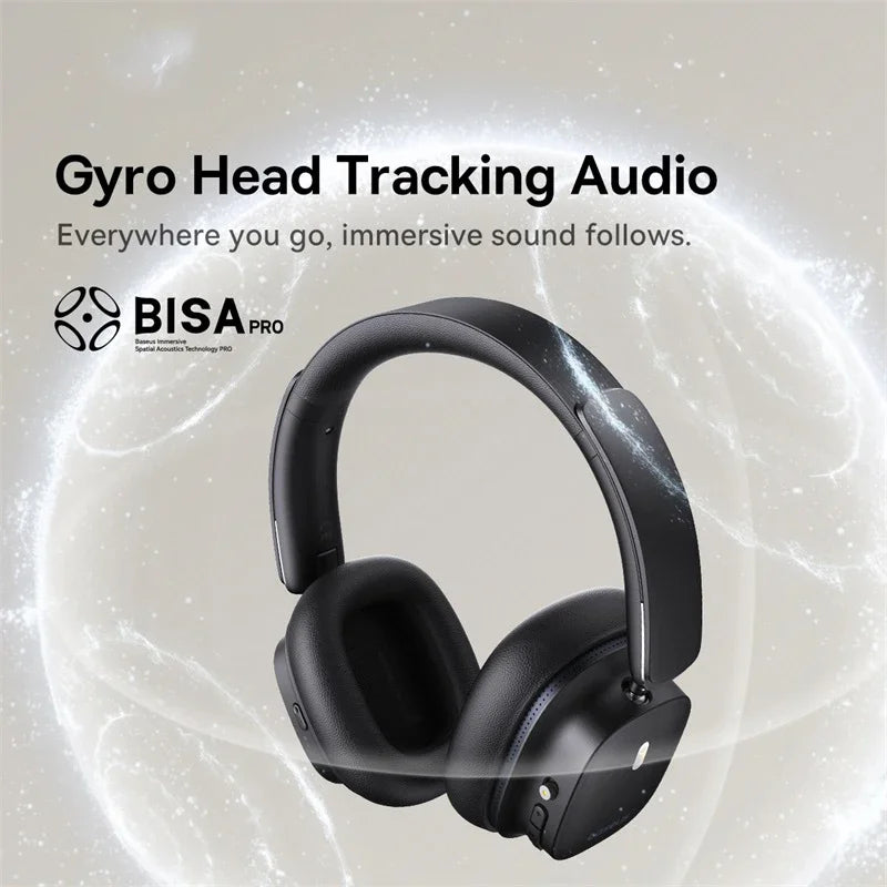Baseus Bowie 30 Max Bluetooth Headphones 45dB Noise Cancellation Hi-res LDAC Over Ear Headset 3D Spatial Audio Wireless Earphone