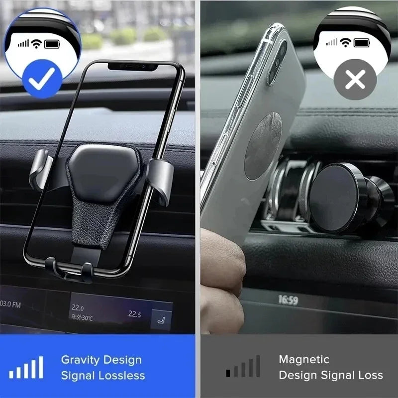 Gravity Car Phone Holder Air Vent Clip Mount Mobile Cell Stand Smartphone GPS Auto Locking Support in Car Bracket For iPhone