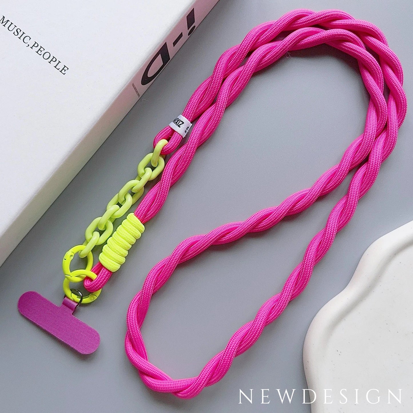 Cute and Durable Acrylic Crossbody Phone Lanyard with Diameter Adjustable Outdoor Universal Case, Anti-Lost Neck Cord, Wrist Strap, and Card Holder for Keys and ID