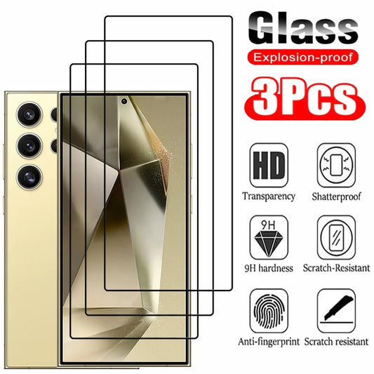 Tempered Glass For Samsung Galaxy S25 S24 Ultra Screen Protector & Camera Film Samsung S24 Ultra Front Glass S25 Plus Film