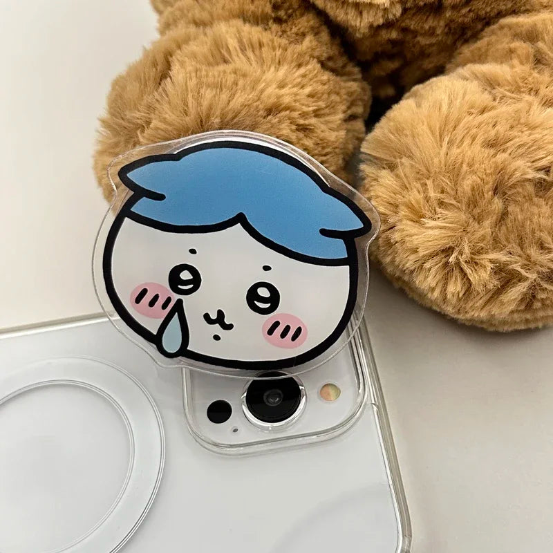 Cute Japan Anime Chiikawa usagi Hachiware For Magsafe Magnetic Phone Grip Tok Stand For iPhone Foldable Wireless Charging Holder