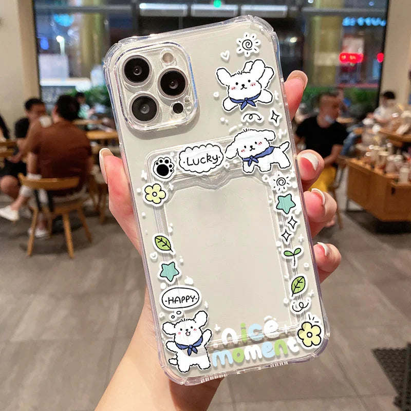 Cartoon Bear Phone Case For Samsung A54 A55 A15 A53 A52 A33 A35 A13 A34 A14 A24 A25 A06 A16 S21 S22 S23 S24 Ultra Card Bag Cover