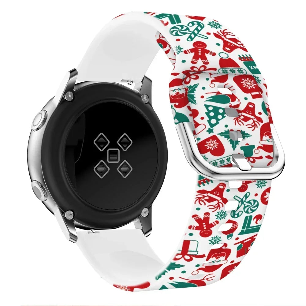 20mm 22mm Christmas Style Silicone Strap for COROS APEX 4 42mm PACE Pro Wristband Suunto Vertical 2 Run Race 2 CMF Watch 3 Pro 2