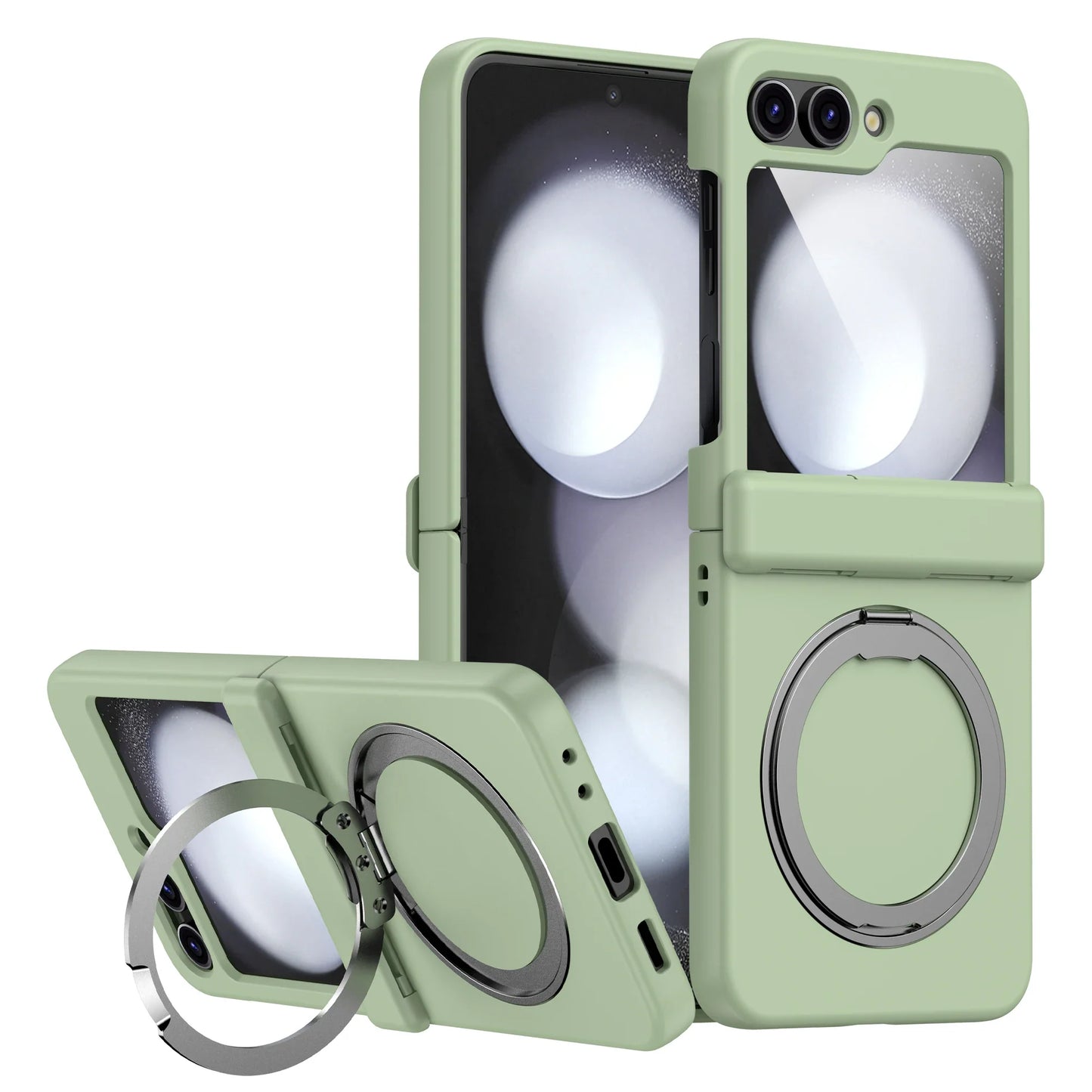 360° Rotating Holder Phone case For Samsung Galaxy Z Flip 5 6 Magsafe Wireless charge 360 Degree Ring Magnetic stand Phone Cover