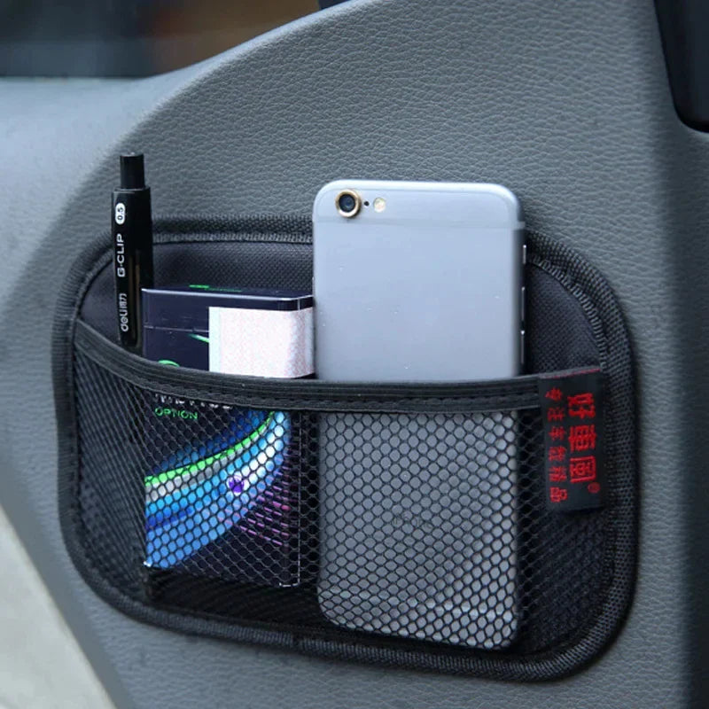 Car Storage Bag Oxford Fabric Mesh Nets Auto Organizer Car Door Dashboard Seat Back Net Pocket Car Interior Stowing Tidying Kit