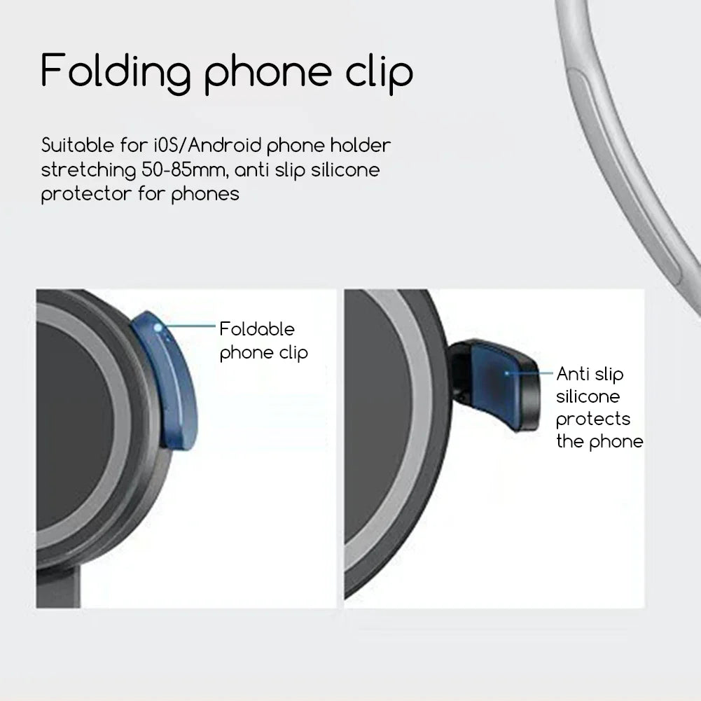 Magnetic Neck Holder Mount for Actions Cameras/Phones 360 Degree Adjustables Angle Neck Phone Mount for Vlogging