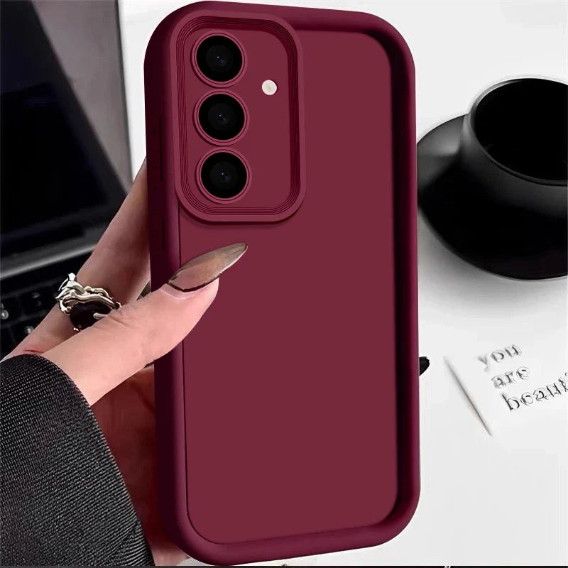 Candy Color Phone Case For Samsung S24 S23 S22 Ultra Plus S21 FE A14 A34 A15 A35 A52 A53 A54 5G Shockproof Soft Silicone Cover