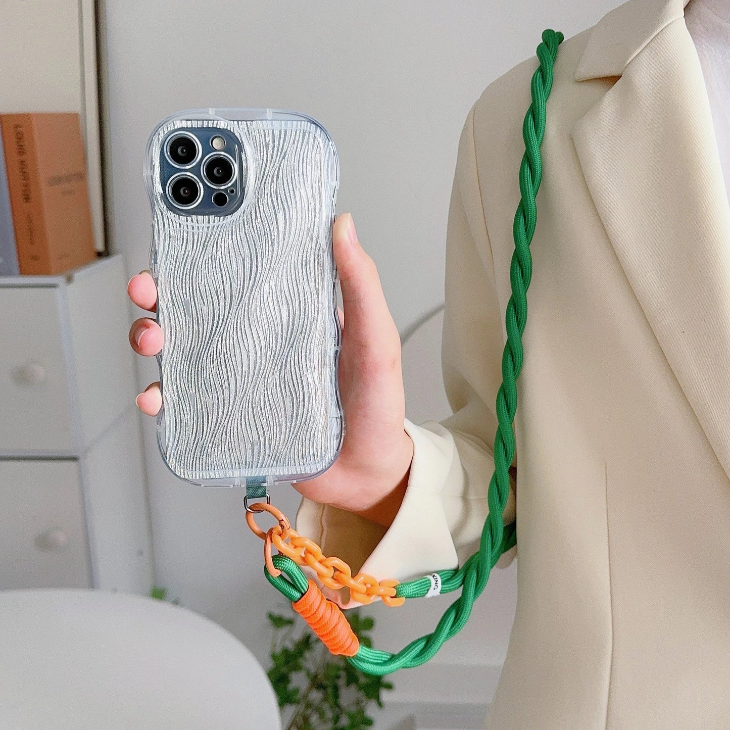Cute and Durable Acrylic Crossbody Phone Lanyard with Diameter Adjustable Outdoor Universal Case, Anti-Lost Neck Cord, Wrist Strap, and Card Holder for Keys and ID