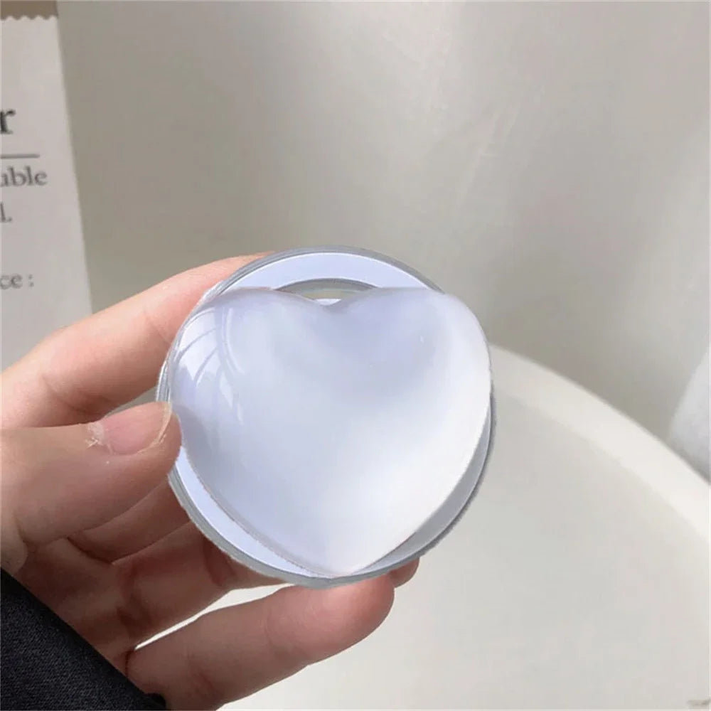 Korean Cute 3D Glass Love Heart For Magsafe Magnetic Phone Griptok Grip Tok Stand For iPhone Wireless Charging Holder Bracket
