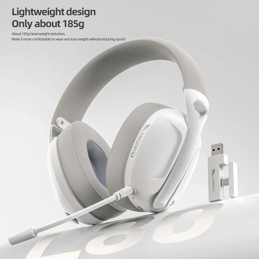 SmailWolf-L80 Bluetooth wireless three-mode headphones headset lightweight headset 2.4G gaming headsets sports bass