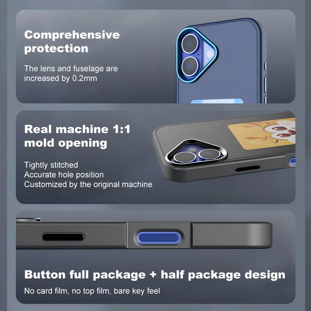 New-tech NFC Function Phone Case For Iphone 16 Pro Max DIY Cases E Ink Screen Phone Cover Cartoon Girl Fundas Battery Free