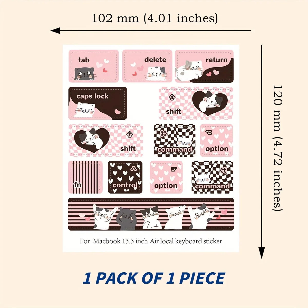 1PCS Cute Bear Pattern Cute Cat Pattern Laptop Partial Keyboard Skin Stickers
