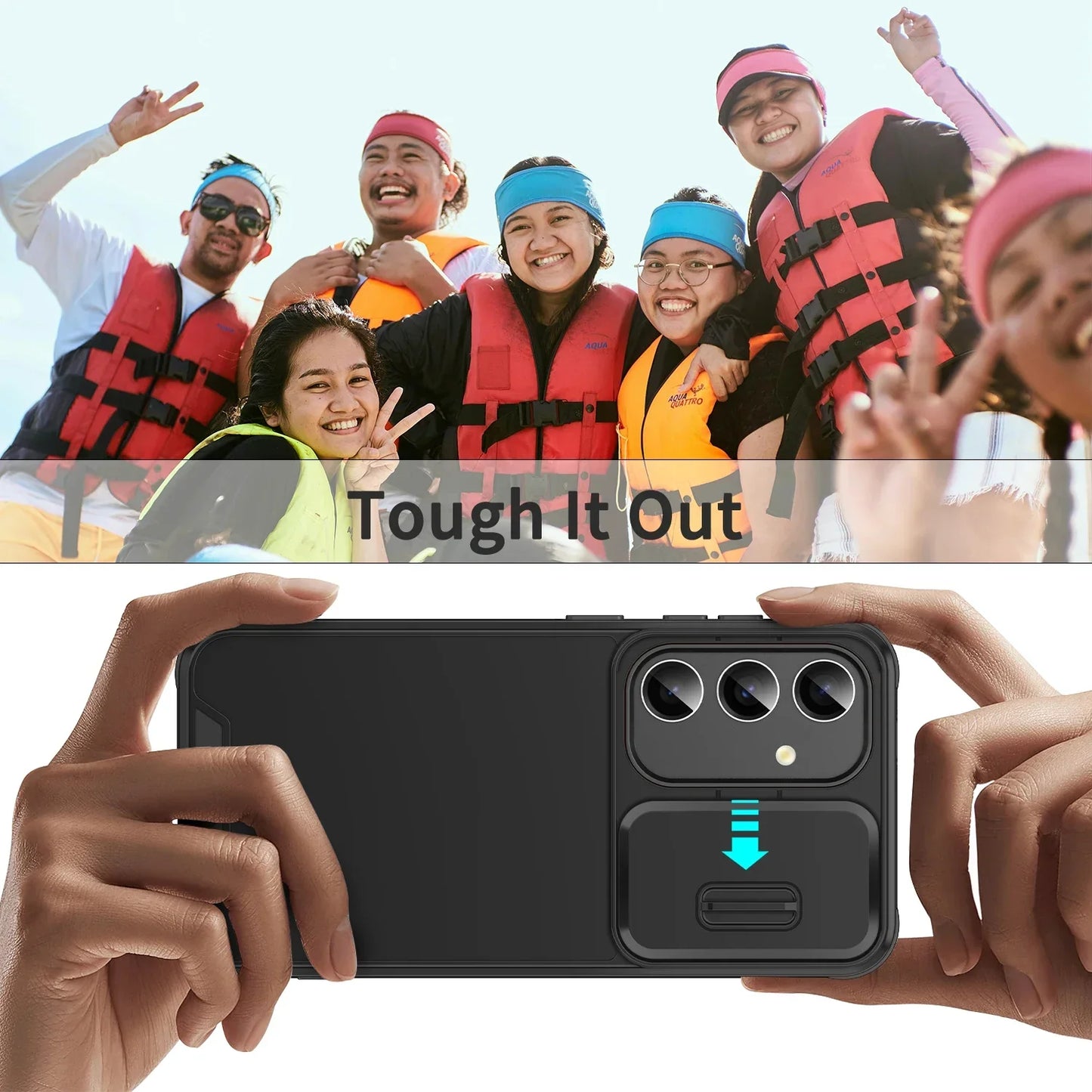 Slide Camera Phone Cover For Samsung Galaxy S25 S24 S23 S22 Ultra Plus S23 FE S21 FE S25Ultra S24Ultra 5G Case Silicone Coque