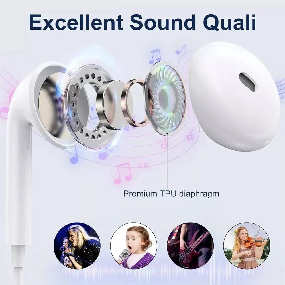 1/5/10PCS 3.5mm Universal Wired Headphones Comfortable stereo wired headphones For mobile phones, computers and more.