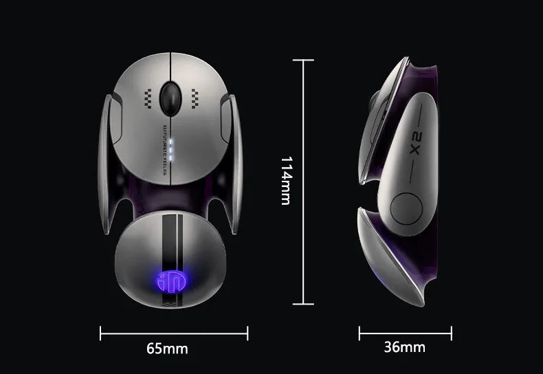 Inphic X2 Silent Bluetooth Mouse Metal Base Rechargeable Wireless Gaming Mouse For Computer Laptop Office Game