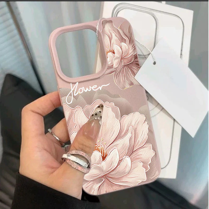 Korean Floral Flowers Phone Case For IPhone