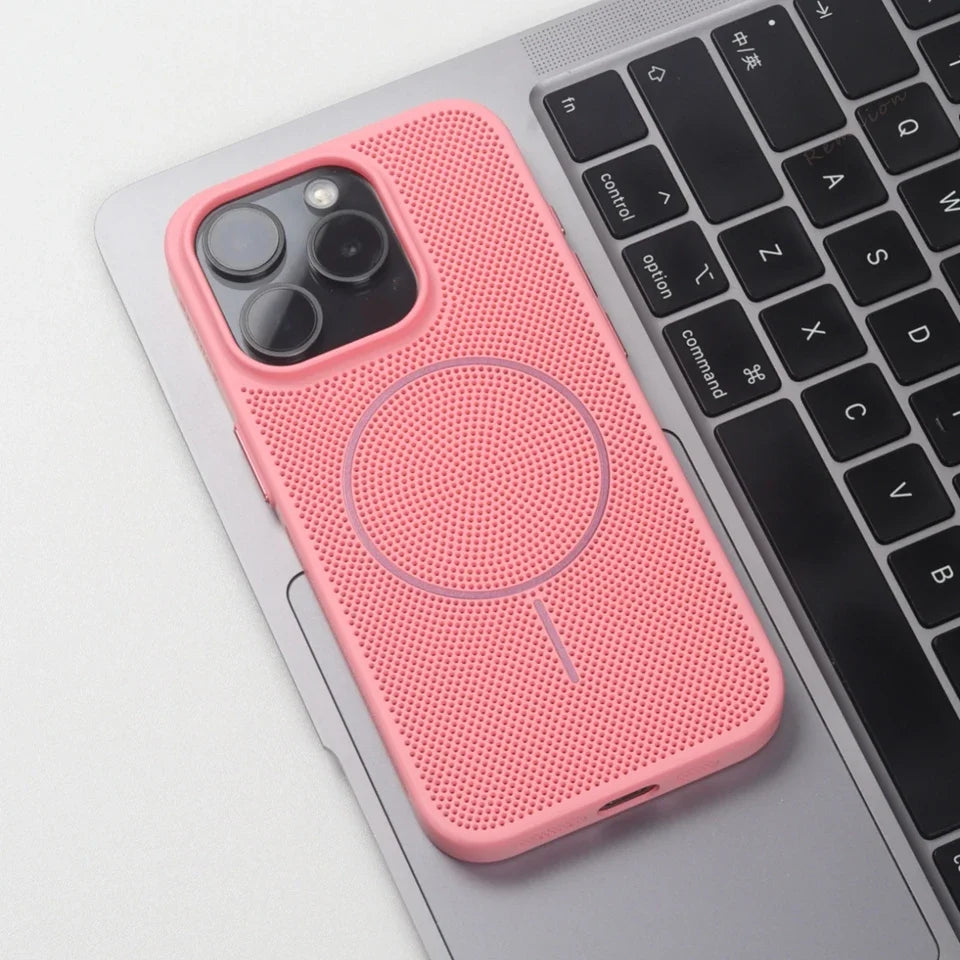 Cute Magnetic Heat Dissipation Phone Case for iPhone 14 15 16 Plus 11 12 13 16 Pro Max Matte Magsafe Charging Shockproof Cover