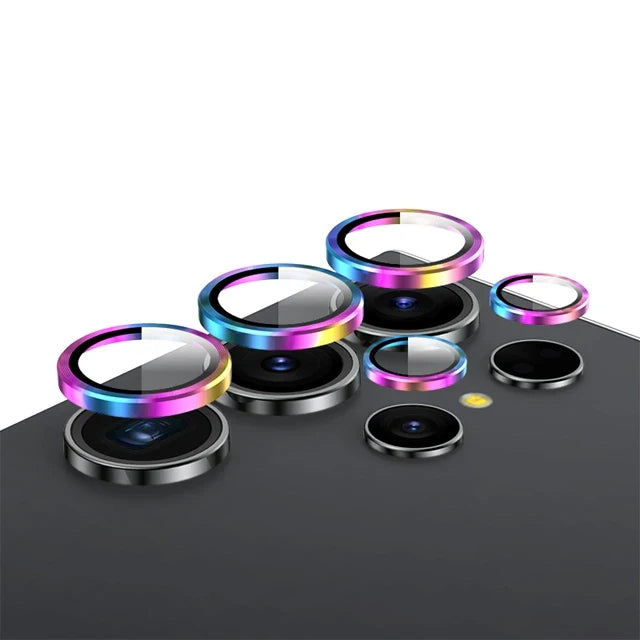 Camera Metal Ring Glass For Samsung Galaxy S24 Ultra S23 Plus Back Lens Cover Protector For Samsung S24+ S24Ultra Lens Cap Case